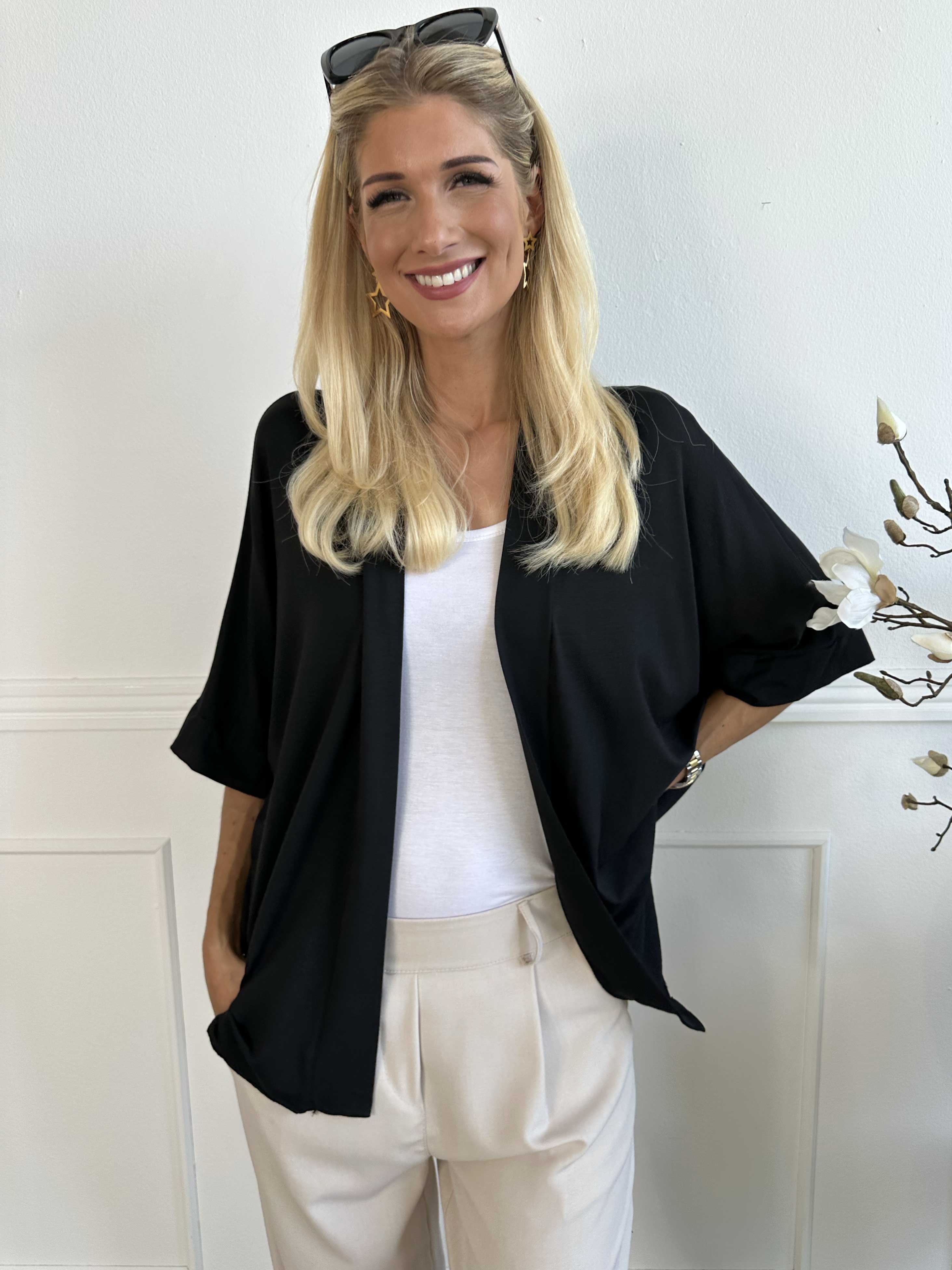 Mimi - Kort enfärgad kofta i viskos